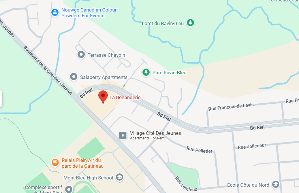 Carte montrant l’emplacement de La Benanderie